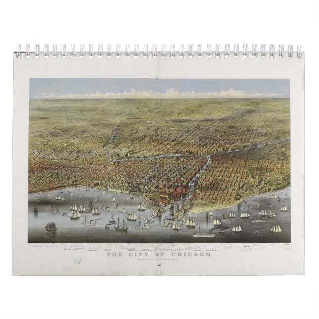 Die Stadt Chicago Illinois aus dem Jahr 1874 Kalender (Titelbild)