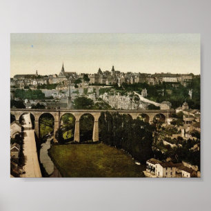 Die Stadt, der luxemburgische Klassiker Fotochrom Poster