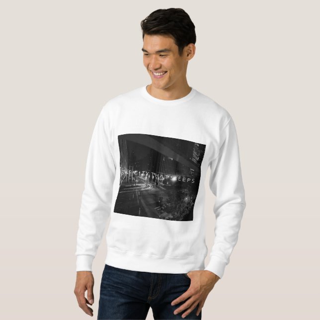 "Die Stadt, die" Crewneck Sweatshirt schläft (Vorne ganz)