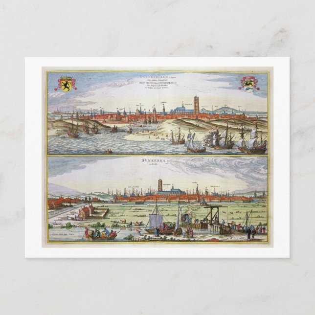 Die Stadt Dünkirchen während des spanischen Beruf, Postkarte (Vorderseite)