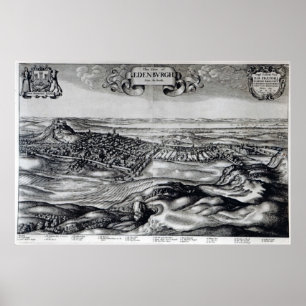 Die Stadt Edinburgh aus dem Süden Poster