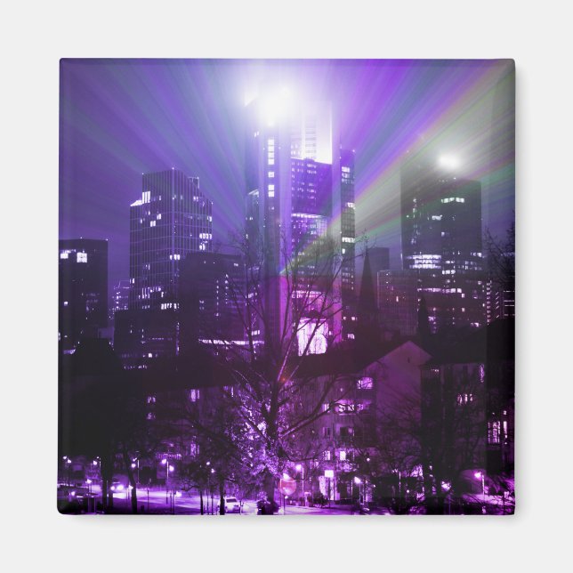 Die Stadt Frankfurt am Main - lila Magnet (Vorne)