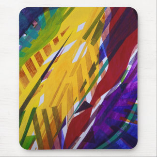 Die Stadt II - abstrakte Regenbogen-Ströme Mousepad