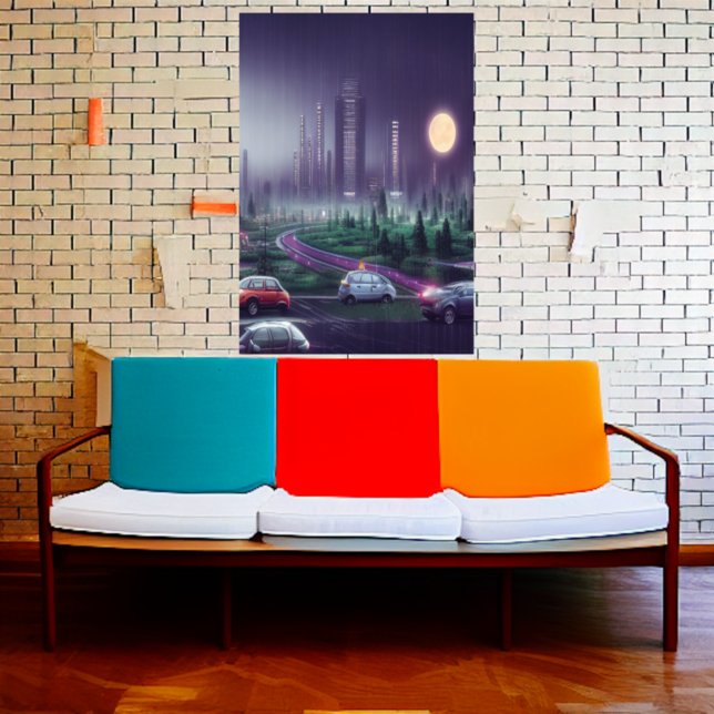 Die Stadt in der Nacht | AI Art Poster (Von Creator hochgeladen)