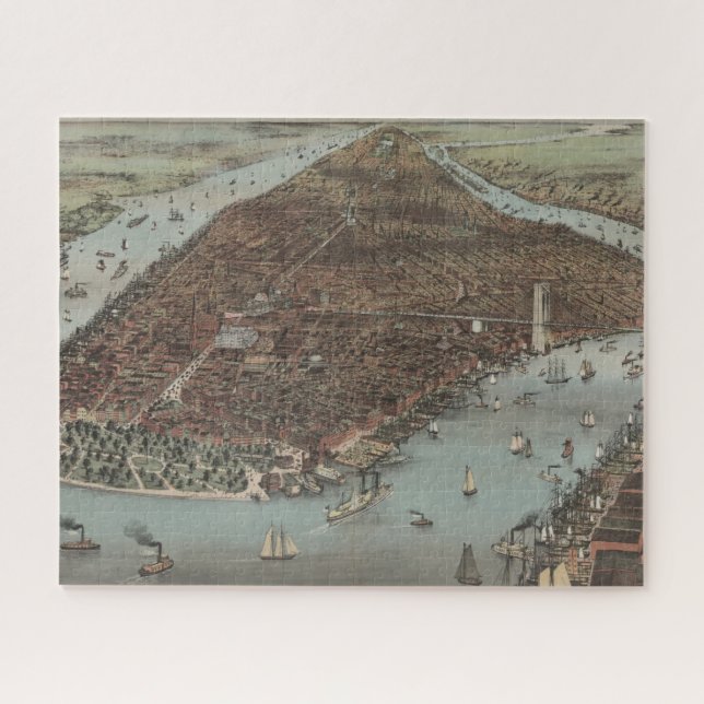 Die Stadt New York | 1883 (Farblithographie) (Horizontal)