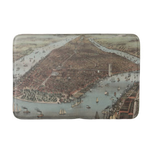 Die Stadt New York 1883 (Farblithographie) Badematte