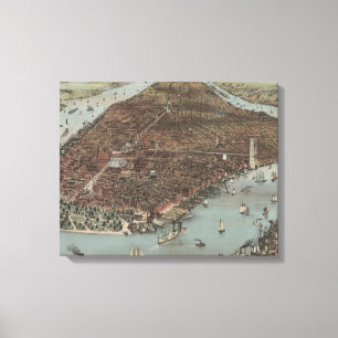 Die Stadt New York 1883 (FarbLithographie) Leinwanddruck