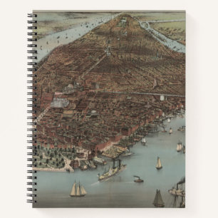 Die Stadt New York 1883 (FarbLithographie) Notizbuch