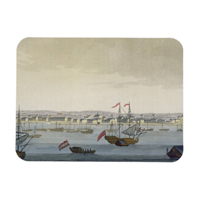 Die Stadt Paramaribo (Farbengravur) Magnet (Horizontal)