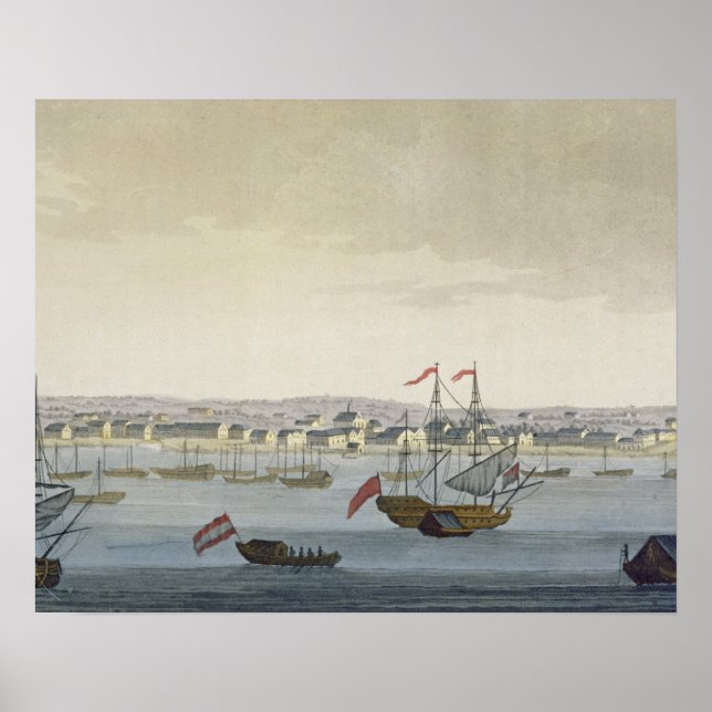 Die Stadt Paramaribo (Farbengravur) Poster (Vorne)