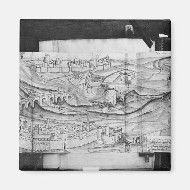 Die Stadt und das Dorf Carcassonne, 1462 Magnet (Vorne)