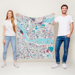 Die Stadt von Amsterdam Fleecedecke