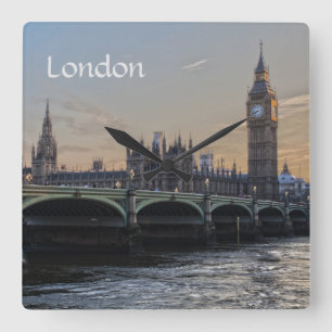 Die Stadt von London England Quadratische Wanduhr