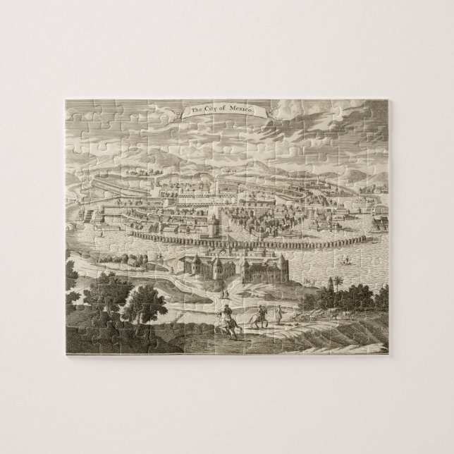 Die Stadt von Mexiko, 1723 (Stich) (Horizontal)