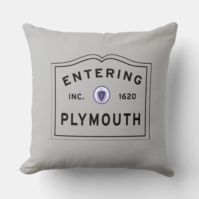 Die Stadt von Plymouth betretend - wählen Sie eine Kissen (Vorderseite)