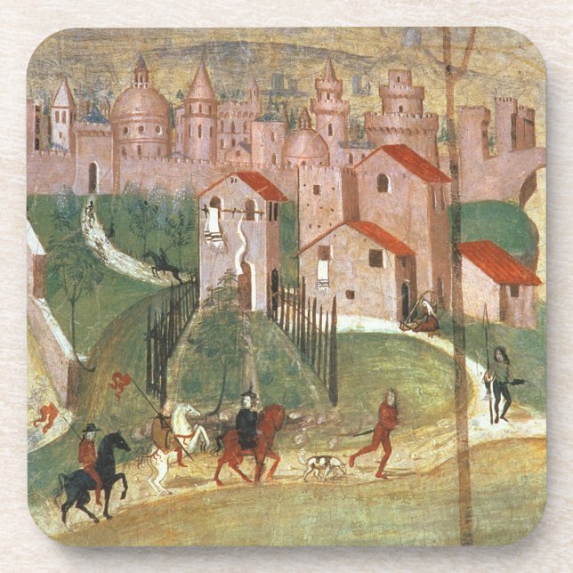 Die Stadt von Prato (Fresko) Untersetzer (Vorderseite)