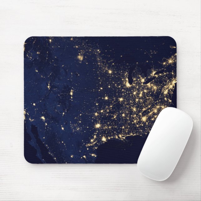 Die Stadtbeleuchtung der Staaten nachts. Mousepad (Mit Mouse)