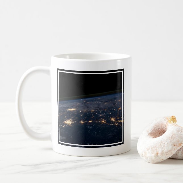 Die Stadtbeleuchtung der südlichen Staaten. Kaffeetasse (Mit Donut)