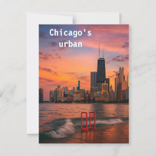 Die städtische Schönheit Chicagos wurde in goldene Postkarte