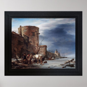 Die Stadtmauer von Haarlem im Winter Poster