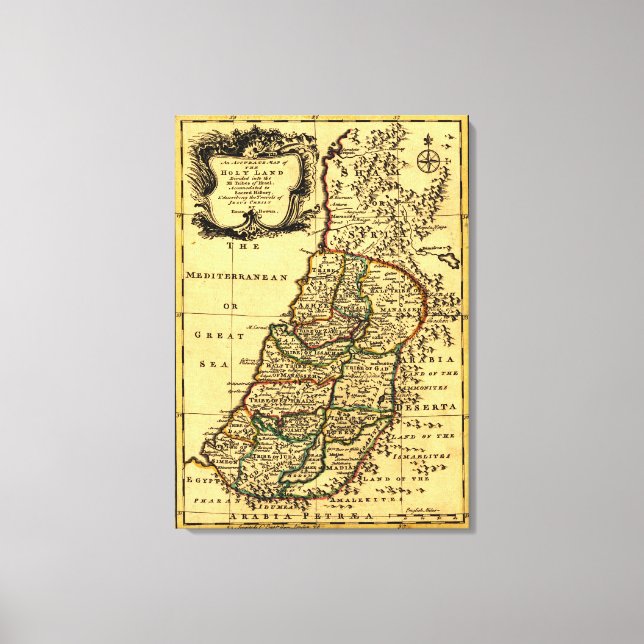 Die Stämme Israels in PalästinaPanoramakarte Leinwanddruck (Vorderseite)