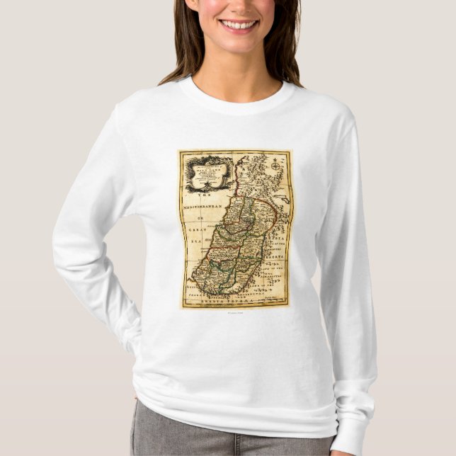 Die Stämme von Israel in PalestinePanoramic Karte T-Shirt (Vorderseite)