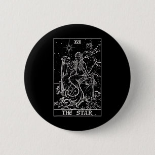 Die Star Tarot Card Halloween Meerjungfrau Gotisch Button