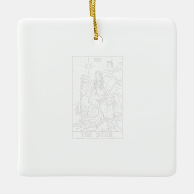 Die Star Tarot Card Halloween Meerjungfrau Gotisch Keramikornament (Vorderseite)
