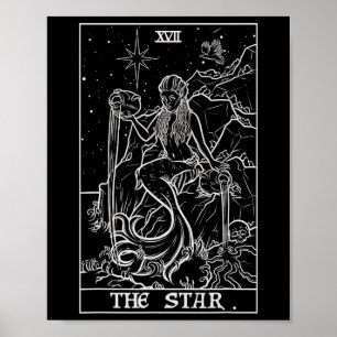 Die Star Tarot Card Halloween Meerjungfrau Gotisch Poster