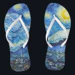 Die Starry Night (1889) Vincent Van Gogh Landschaf Flip Flops<br><div class="desc">Das berühmteste Ölgemälde des holländischen Post-Impressionisten Vincent van Gogh, "The Starry Night" (1889), ein traumhaftes Nachtlandschaftsgemälde, wird auf diesem Paar von modischen blauen Starry Night Fine Art Flip Flops vorgestellt! 🩴 The Starry Night ist ein Ölgemälde von Vincent van Gogh, niederländischer postimpressionistischer Maler, auf Leinwand. Es wurde im Juni 1889...</div>