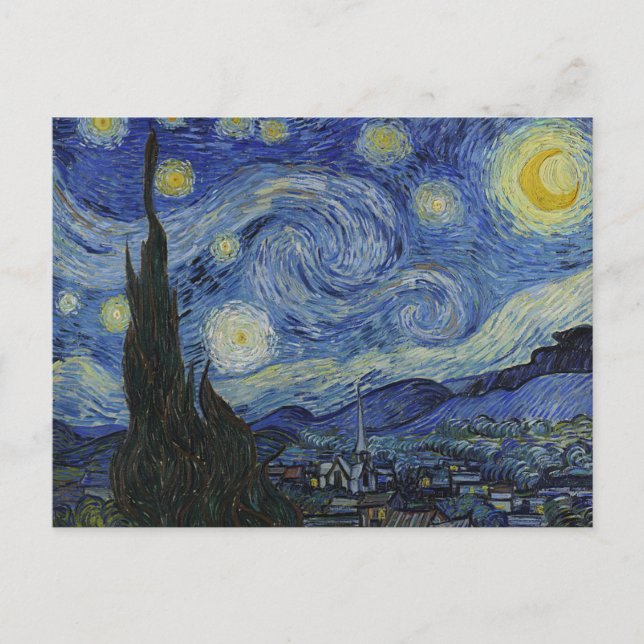 Die Starry Night, Vincent Van Gogh, Postkarten (Vorderseite)