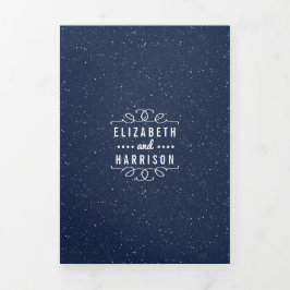 Die Starry Night Wedding Suite Dreifach Gefaltete Einladung