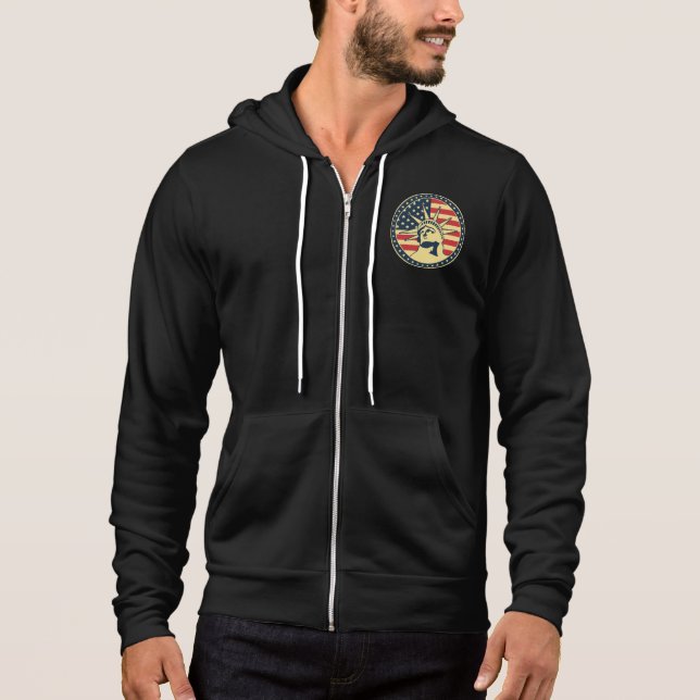 Die Statue von Liberty USA Black Hoodie (Vorderseite)