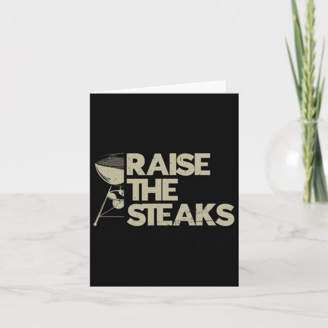 Die Steaks-Grillen anheben Karte (Vorderseite)