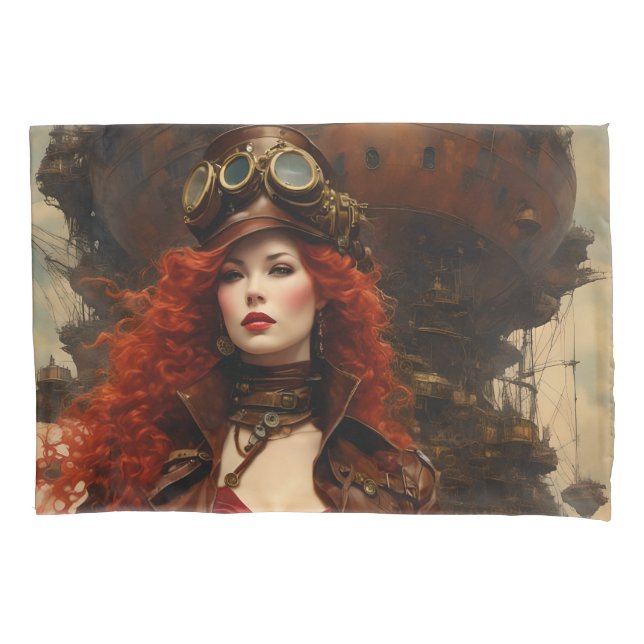 Die Steampunk-Frau Kissenbezug (Vorderseite)