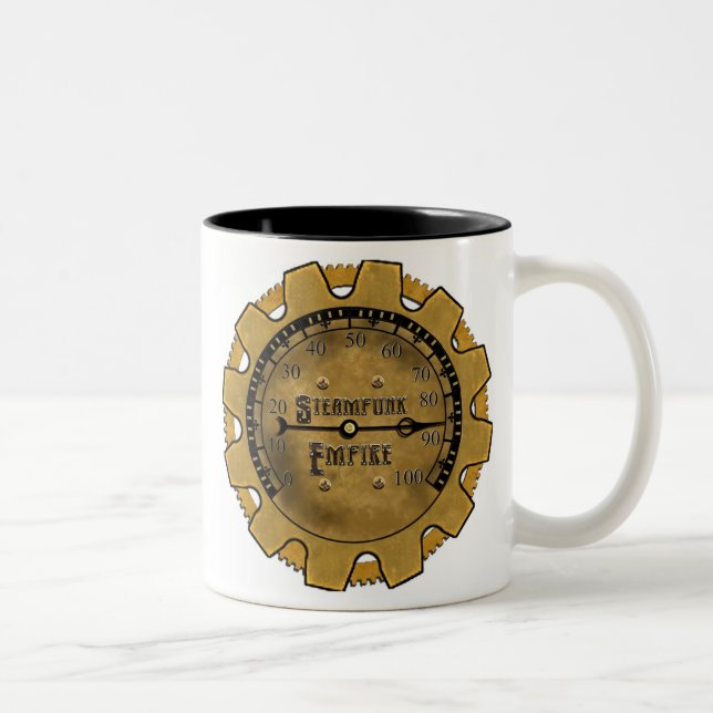 Die Steampunk Reich-Tasse Zweifarbige Tasse (Rechts)