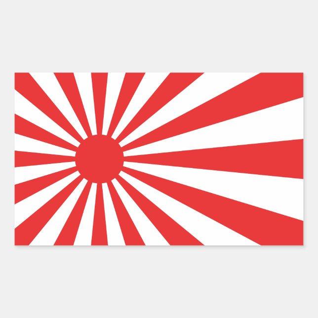 Die steigende Sonnenflagge Rechteckiger Aufkleber (Vorderseite)