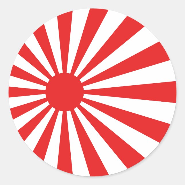 Die steigende Sonnenflagge Runder Aufkleber (Vorderseite)
