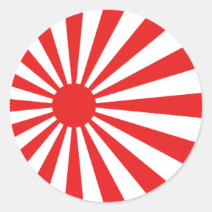 Die steigende Sonnenflagge Runder Aufkleber
