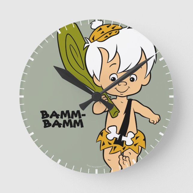 Die Steine | Bamm-Bamm Rubble Runde Wanduhr (Vorderseite)