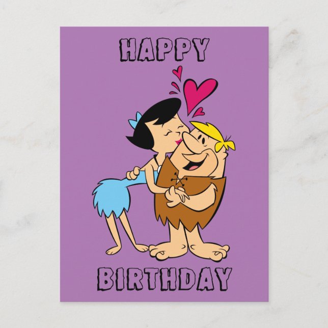 Die Steine | Betty Kissing Barney Postkarte (Vorderseite)