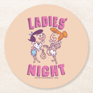 Die Steine Betty & Wilma - Ladys Night Runder Pappuntersetzer