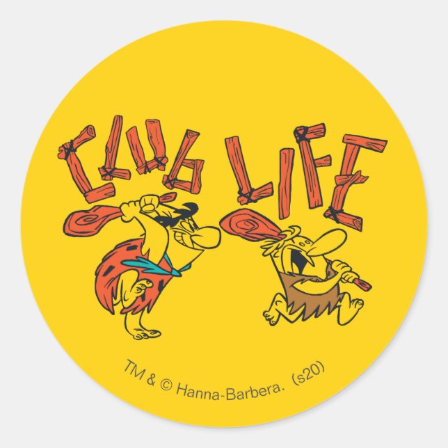 Die Steine | Fred & Barney - Club Life Runder Aufkleber (Vorderseite)