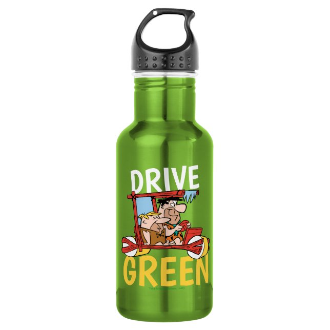 Die Steine | Fred & Barney - Grün fahren Edelstahlflasche (Vorderseite)