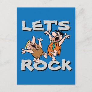 Die Steine Fred & Barney - Let's Rock Einladungspostkarte