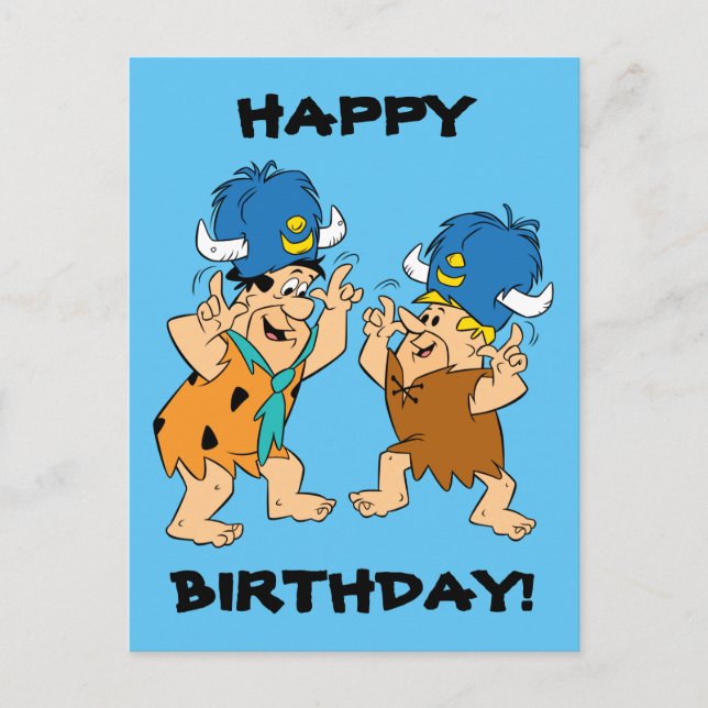 Die Steine | Fred & Barney Water Buffalos Postkarte (Vorderseite)