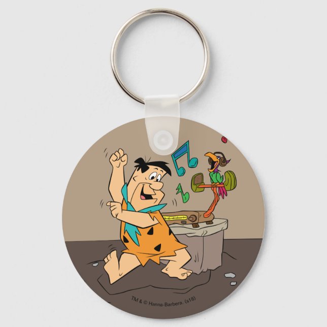 Die Steine | Fred Flintstone tanzen Schlüsselanhänger (Vorderseite)