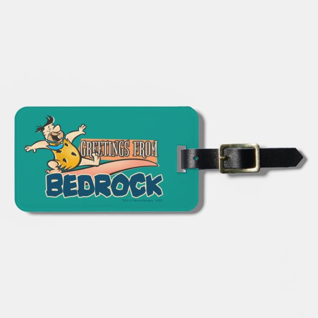 Die Steine | Fred - Grüße von Bedrock Gepäckanhänger (Vorderseite horizontal)