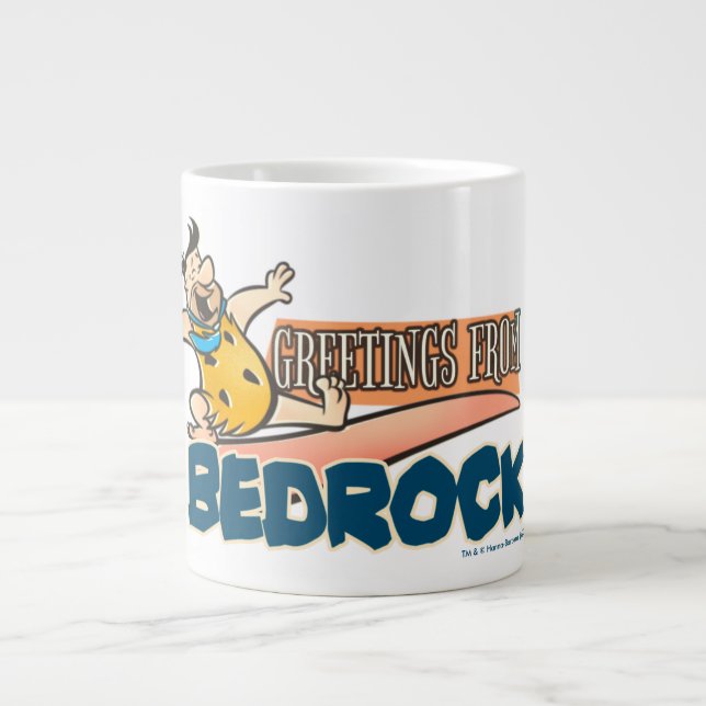 Die Steine | Fred - Grüße von Bedrock Jumbo-Tasse (Vorderseite)
