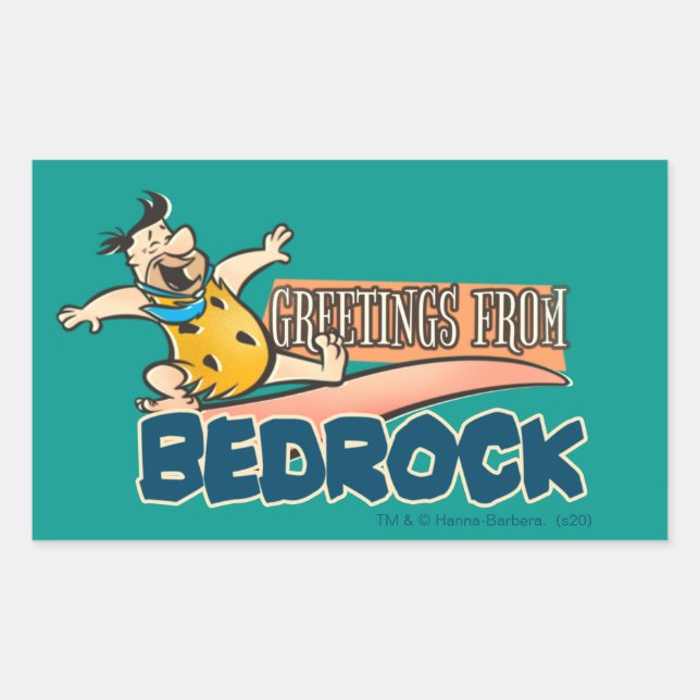 Die Steine | Fred - Grüße von Bedrock Rechteckiger Aufkleber (Vorderseite)